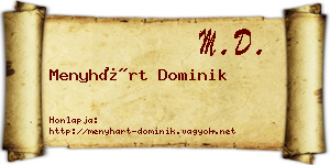 Menyhárt Dominik névjegykártya